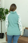 IN STOCK Classic Zoey ZipCowl Sweatshirt - Sage Floral FINAL SALE