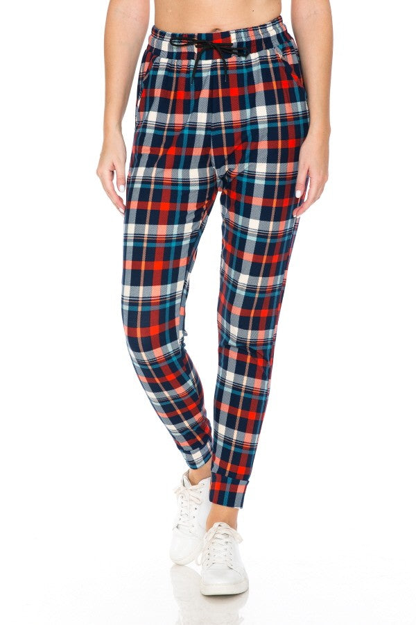 PREORDER - Red & Blue Plaid Joggers