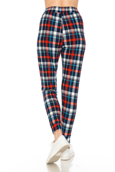 Red & Blue Plaid Joggers