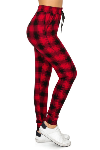 PREORDER - Red & Black Plaid Joggers