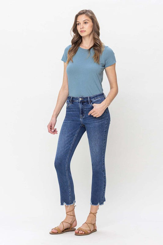 Vervet High Rise Crop Slim Straight Jeans