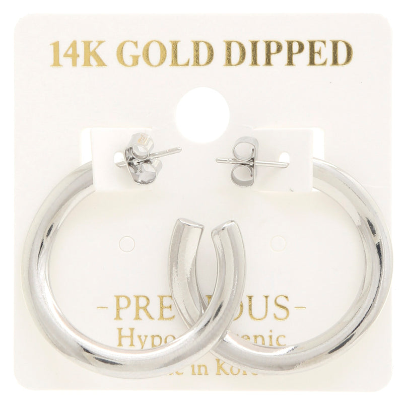 14K Gold/White Dipped 30mm Earring