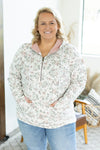IN STOCK Classic Halfzip Hoodie - Floral with Blush Accent FINAL SALE