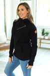IN STOCK Classic Zoey ZipCowl Sweatshirt - Black FINAL SALE