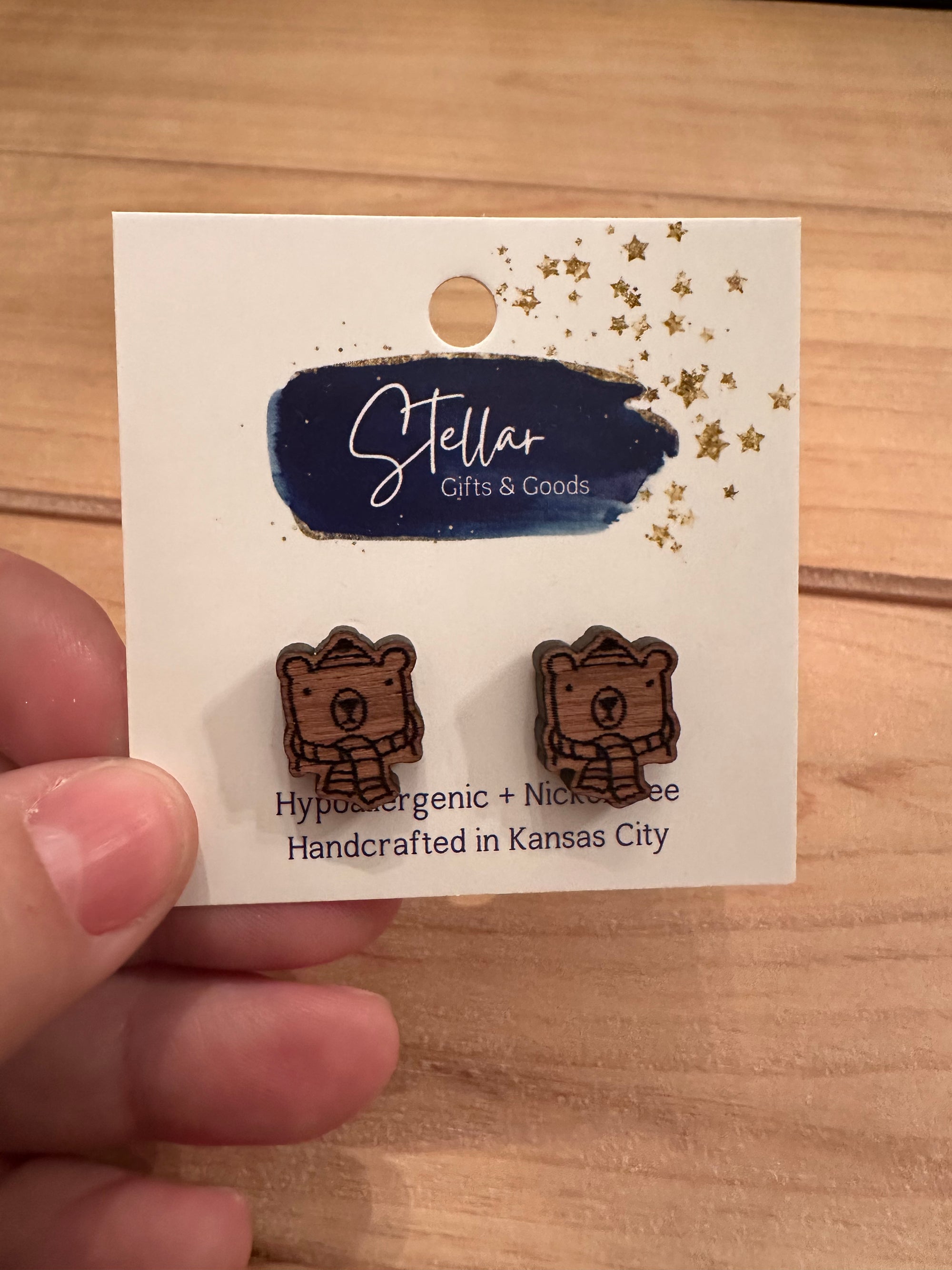 Winter bear earrings