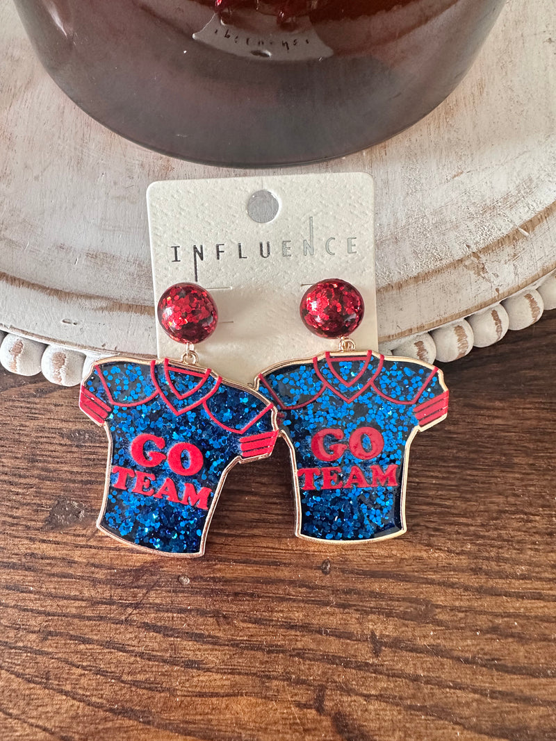 Go Team Jersey Earrings