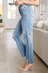 Judy Blue Nora High Rise Rigid Magic Destroy Slim Straight Jeans
