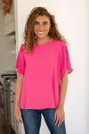 Pink and Perfect Ruffle Sleeve Top