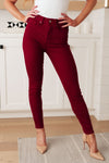 Judy Blue Wanda High Rise Control Top Skinny Jeans Scarlet